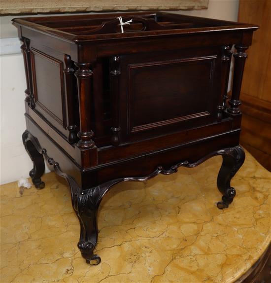 A Victorian rosewood four division Canterbury W.43cm